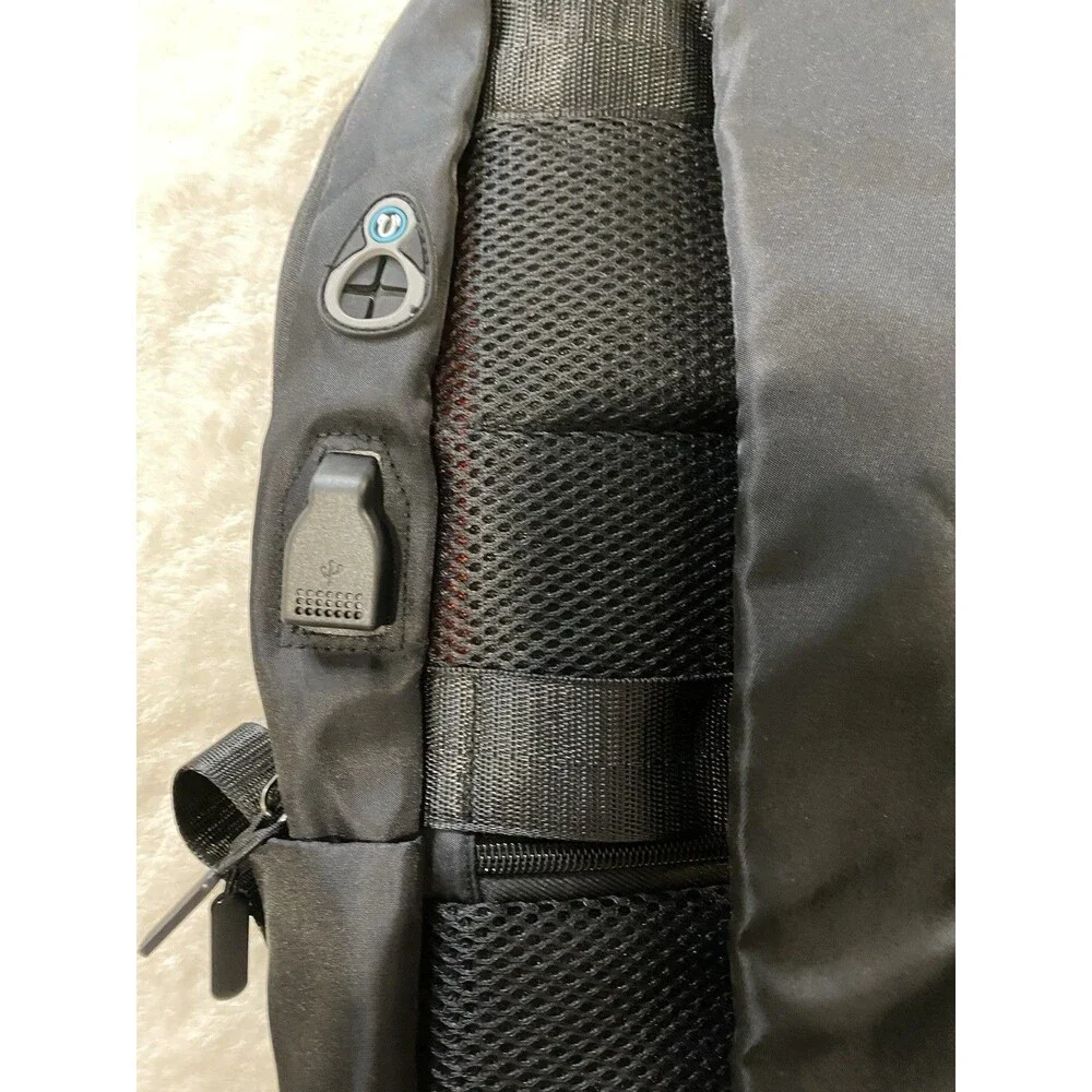 Students Black Laptop Backpack With USB Charging Port Travel School Commuter Bag